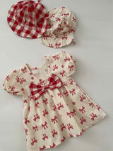 Red Check Ribbon Dress