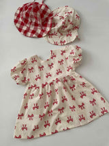 Red Check Ribbon Dress