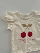 Cherry Puff Sleeves T shirts
