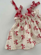 Red Ribbon Sleeveless Blouse