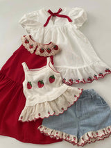 Strawberry Pop Denim Shorts
