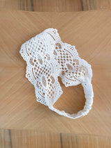 Monbebe White Cotton Lace Headband