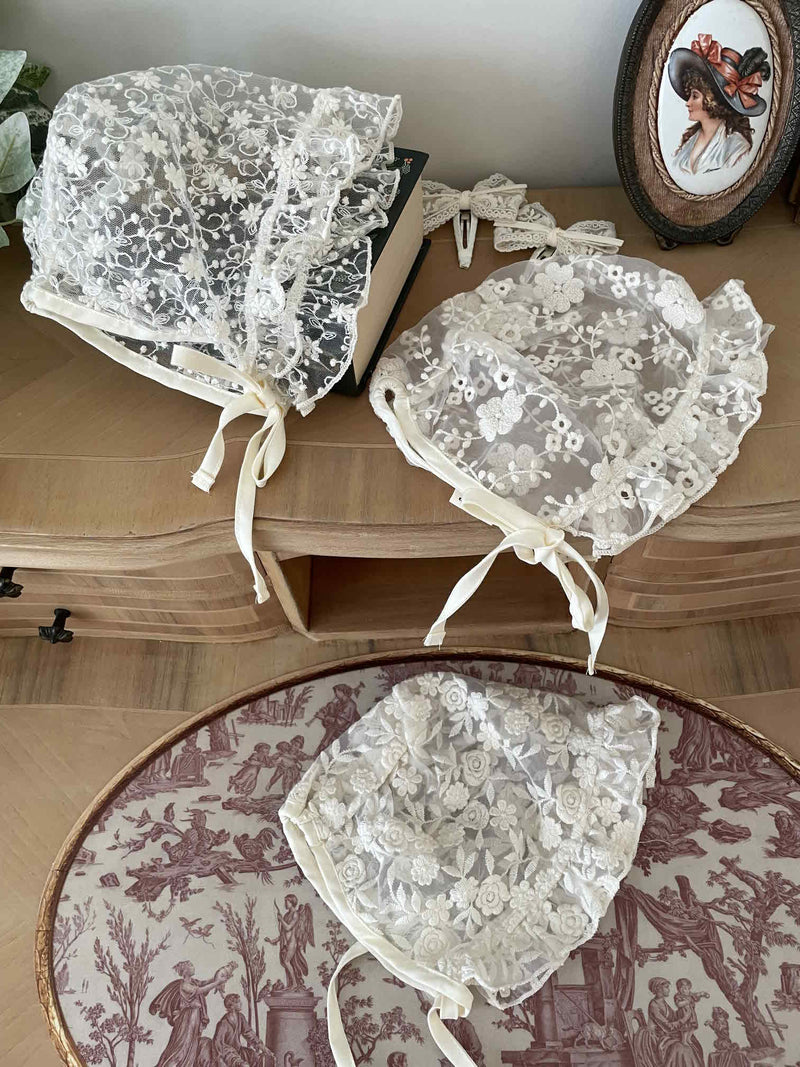 Frill Lace Bonnet _3 Types