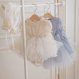 Velorin Shimmer Tulle Dress Romper_Cream