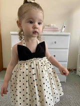 Floral Ribbon Dress Romper & Bonnet Set_ White