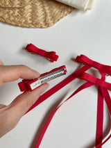 Red Ribbed Tape Mini Ribbon Clip Set