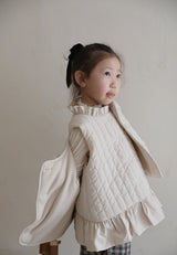 Frill Quilted Vest _ Cream