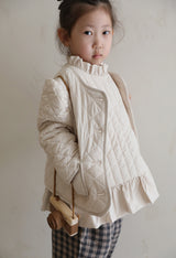 Frill Quilted Vest _ Cream