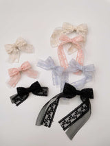 Double Organza Bow Short Tail Clips