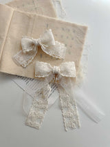 Double Organza Bow Long Tail Clips