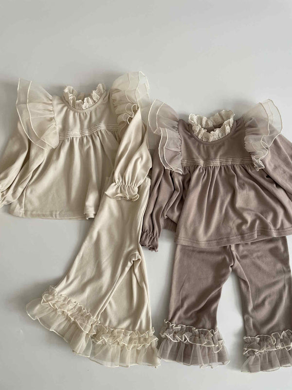 Rosie Frill Top and Pants Set _2 Colours