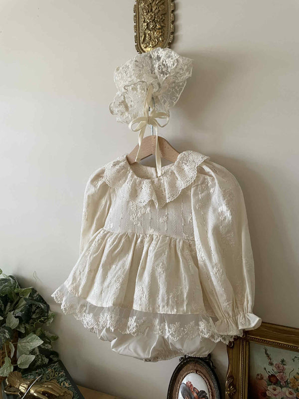 Vanilla Embroidery Dress Romper