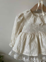 Vanilla Embroidery Dress Romper