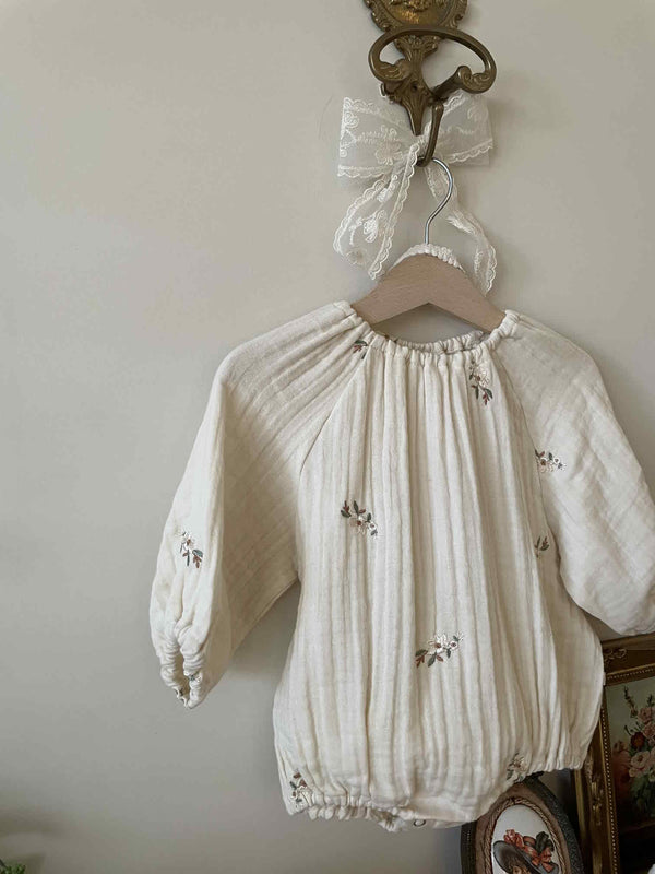 Cream Blossom Romper