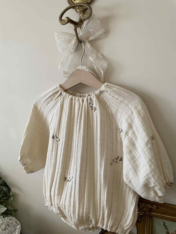 Cream Blossom Romper