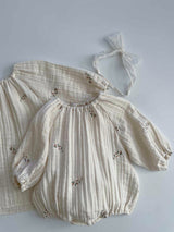 Cream Blossom Romper