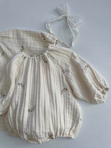 Cream Blossom Romper