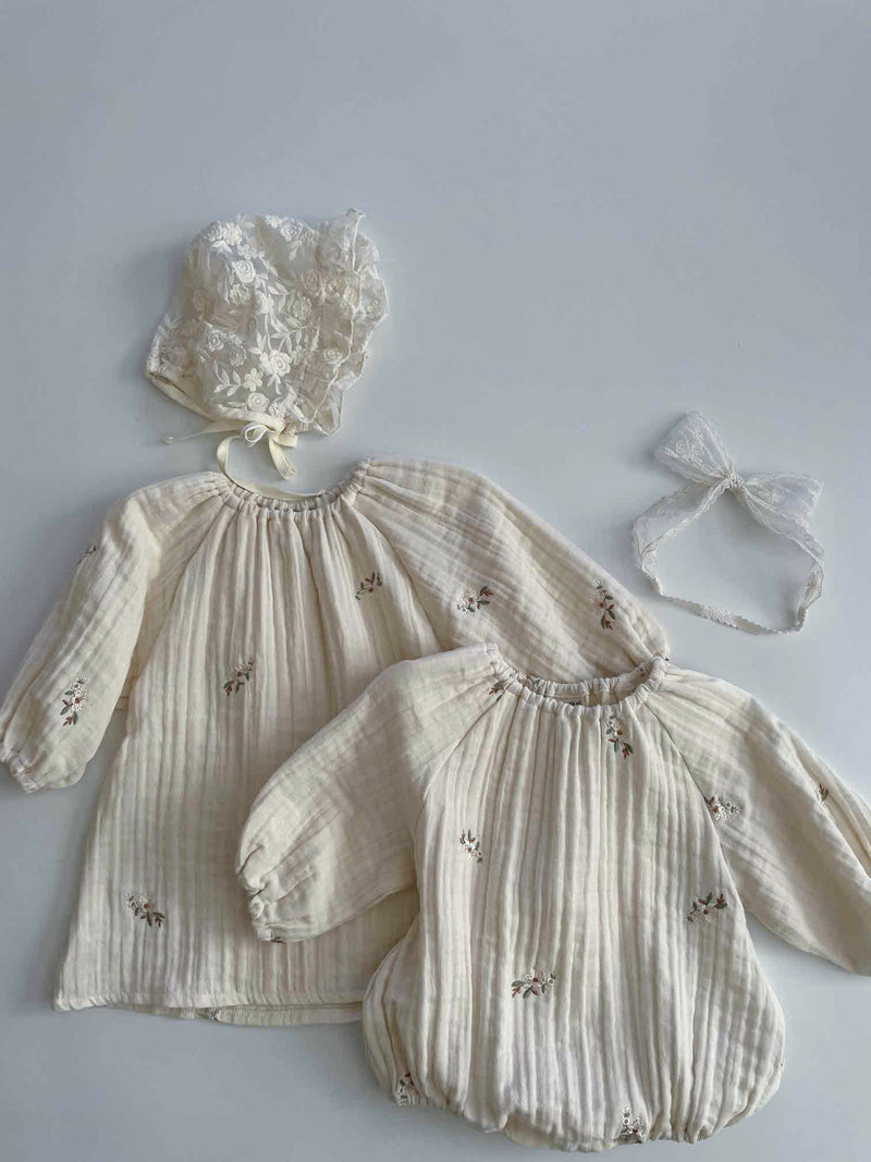 Cream Blossom Romper