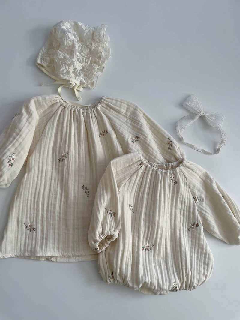 Cream Blossom Romper