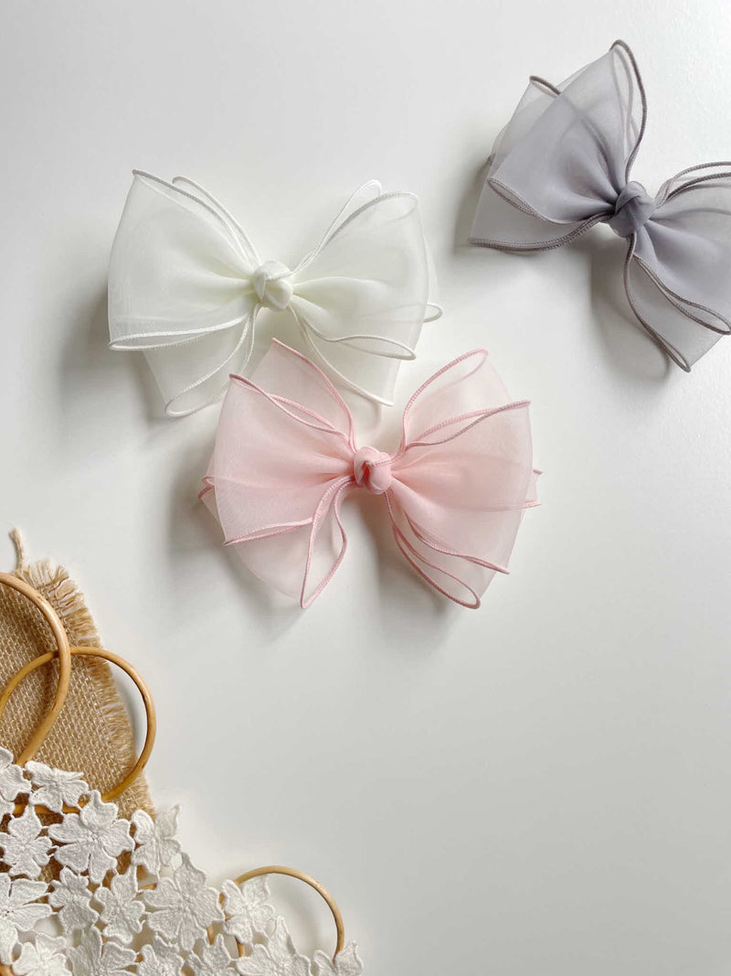 Belle Triple Organza Bow Clips