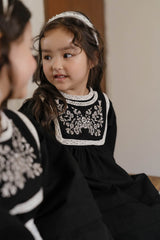 Fleur Noire Embroidered Dress
