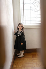 Fleur Noire Embroidered Dress