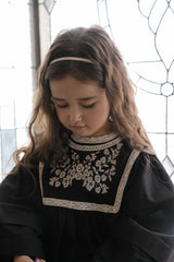 Fleur Noire Embroidered Dress