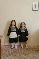Fleur Noire Embroidered Dress