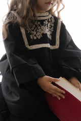 Fleur Noire Embroidered Dress