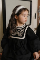 Fleur Noire Embroidered Dress