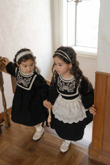 Fleur Noire Embroidered Dress