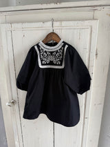 Fleur Noire Embroidered Dress