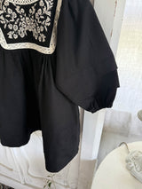 Fleur Noire Embroidered Dress