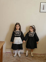 Fleur Noire Embroidered Dress