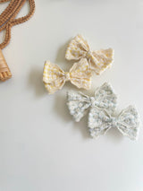 Embroidered Check Bow Sets_4 Colours