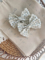 Embroidered Check Bow Sets_4 Colours