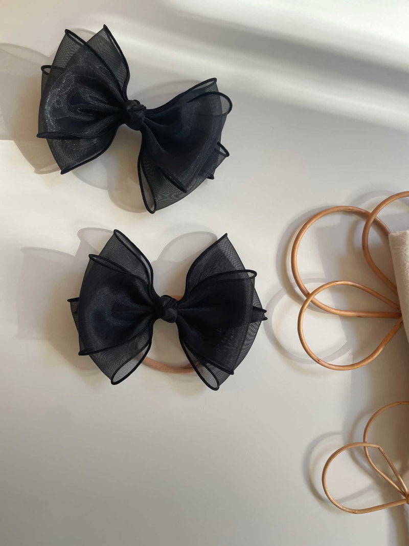 Belle Triple Organza Bow Clips