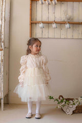 Velorin Shimmer Tulle Dress _Cream