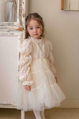 Velorin Shimmer Tulle Dress _Cream