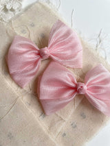Shiny Pink Bow Clip