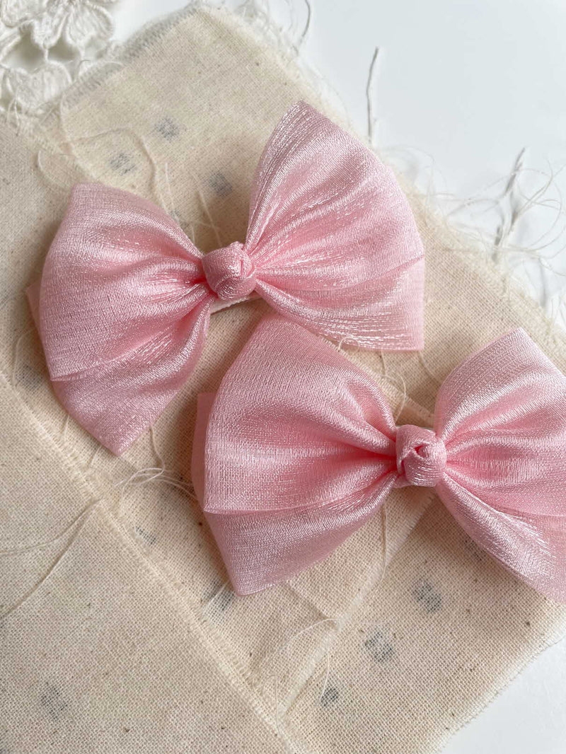 Shiny Pink Bow Clip
