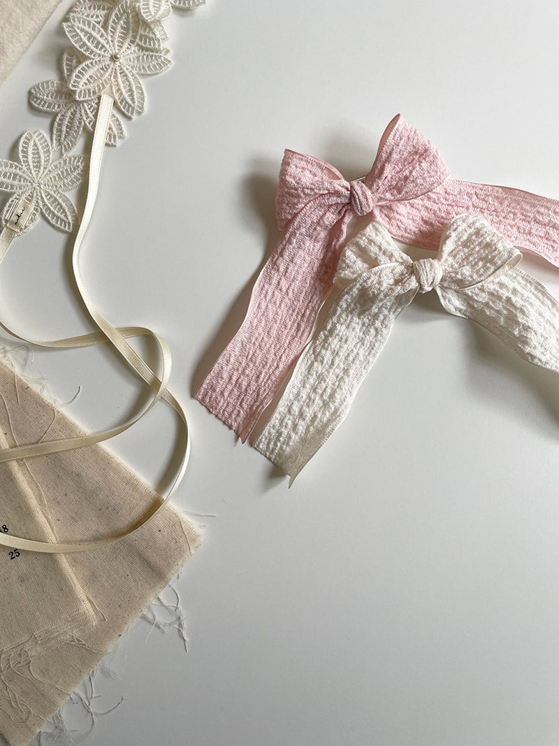 Macaron Long Tail Bow Clips