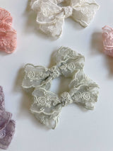 Rose Lace Bow Clip Sets