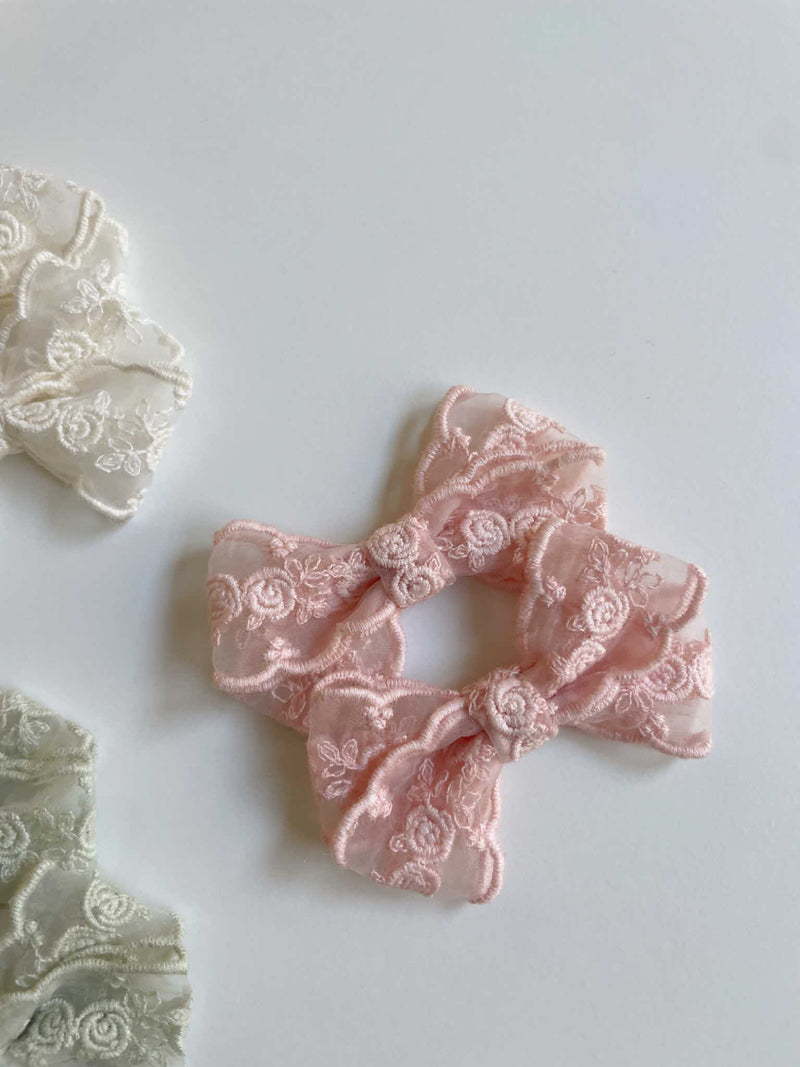 Rose Lace Bow Clip Sets