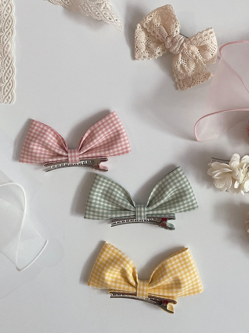 Mini Check Bow Clips