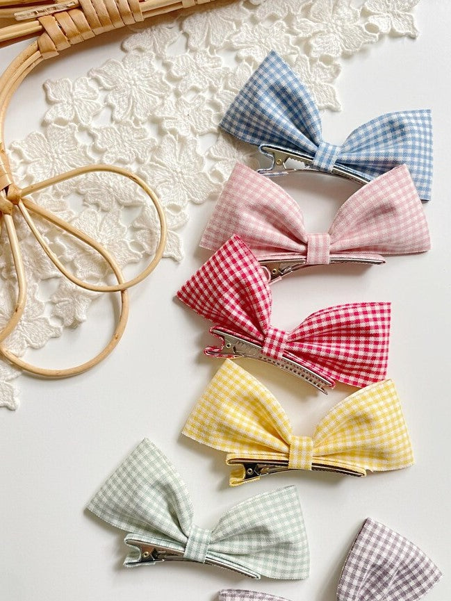 Mini Check Bow Clips