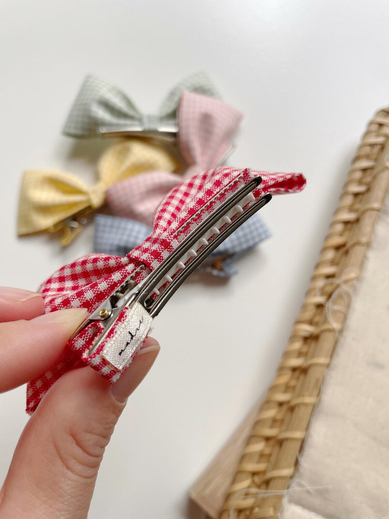 Mini Check Bow Clips