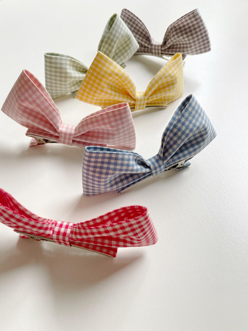 Mini Check Bow Clips