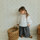 Kids Pintuck Wide Leg Cotton Pants