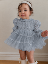 Velorin Shimmer Tulle Dress Romper_Blue